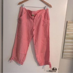 Juicy couture pink linen draw string capri